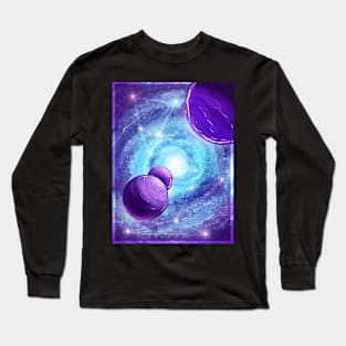 Aesthetic Blue Galaxy Long Sleeve T-Shirt